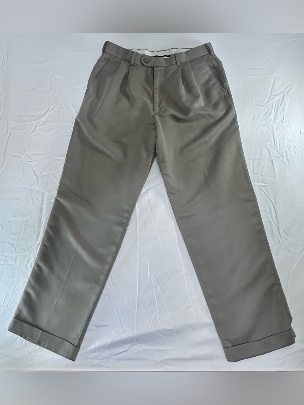 George Men's Khaki Pleated Chino Pants